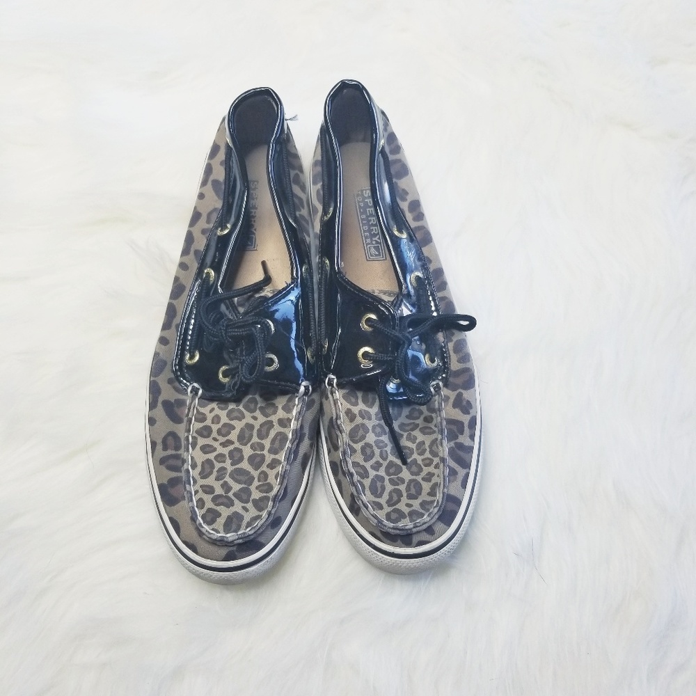 Sperry leopard boat shoes size 9m
